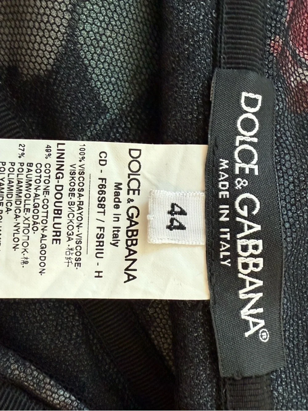 Dolce & Gabbana Black Floral Midi Dress with Red & White Roses - Picture 7 of 10